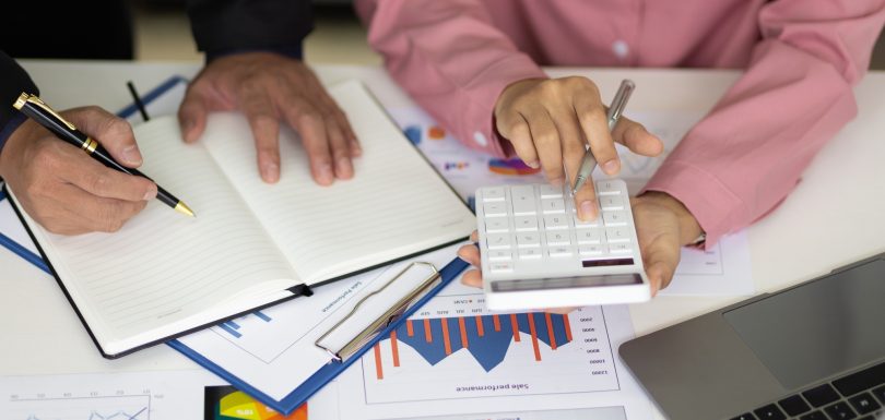 Financial concept tax system, budget allocation and financial planning for investment.