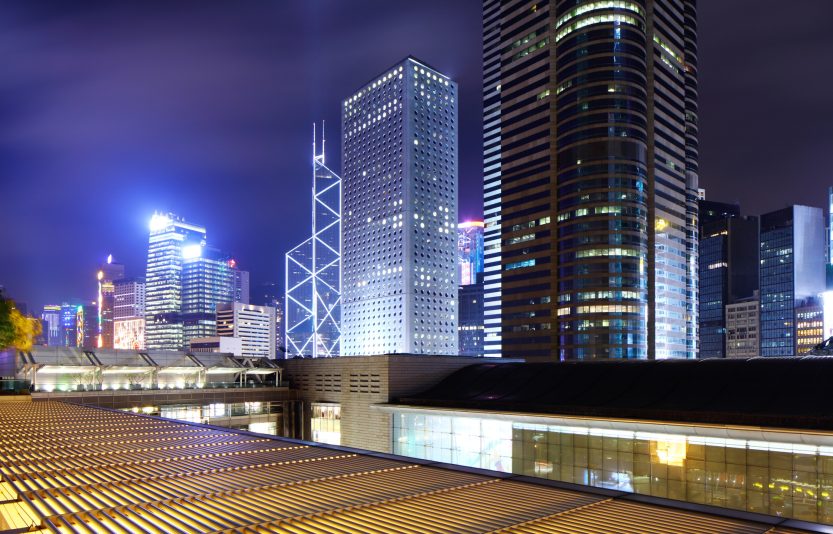 Commercial district in Hong Kong